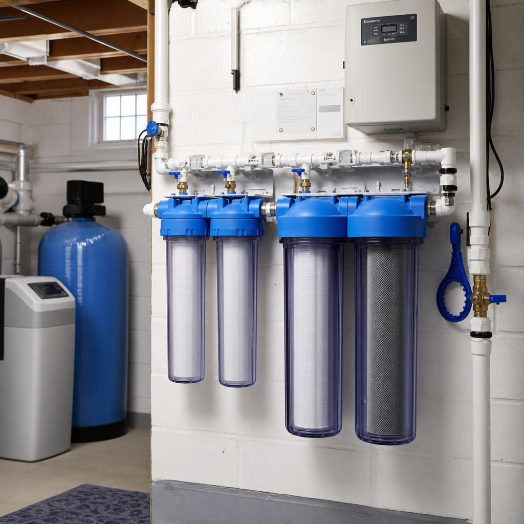 Système de filtration d'eau résidentiel installé